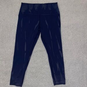 Lululemon Women 14 Wunder Train High-Rise Tight 25" Sun Bleached Wash True Navy